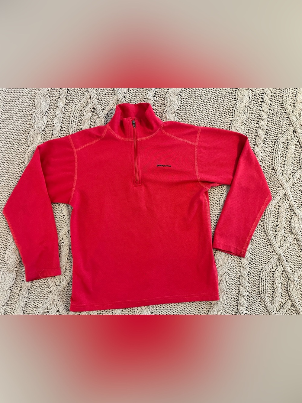 Patagonia Kids Capilene Midweight Quarter Zip Top Red/Pink Size S 7-8
